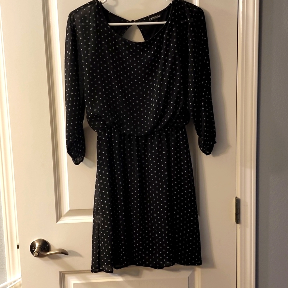 Express 3/4 black/white dress